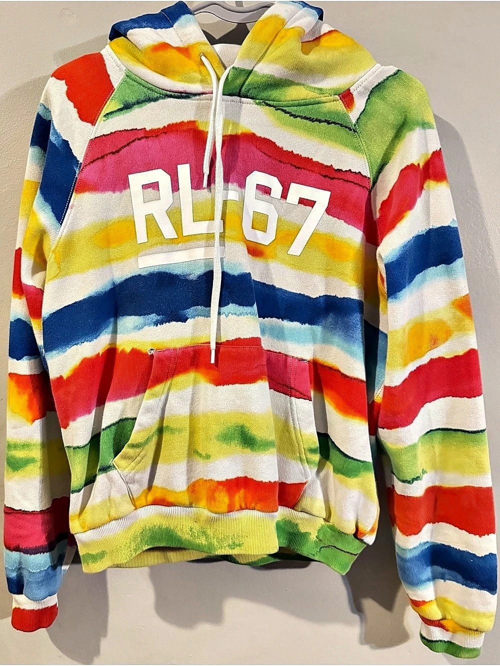 Polo Ralph Lauren RL-67 Striped Fleece Hoodie Graphic Hoodie White & Multicolor